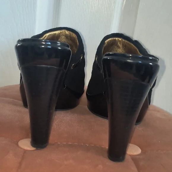 Coach Jodey Signature Black Suede Leather Mule Size 8 - Picture 7 of 9